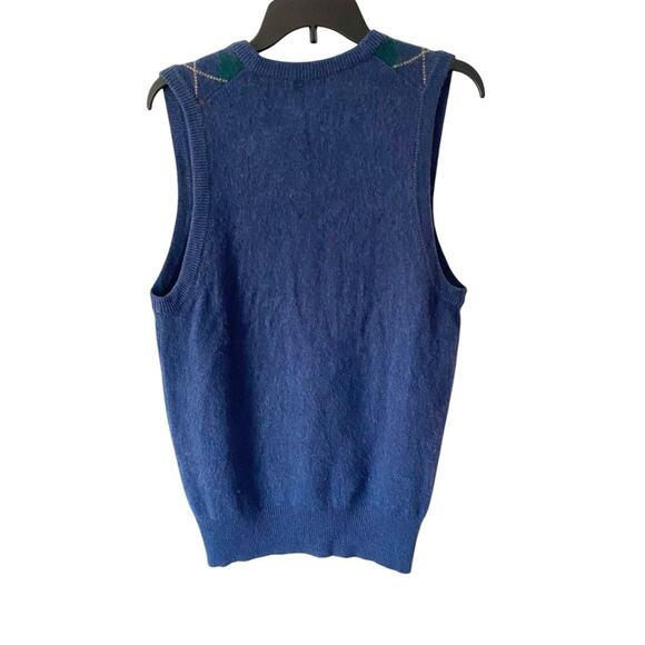 Vintage Royal Ballater Made in Scotland Blue Cahsmere Argyle Vest size 40 - Picture 5 of 8